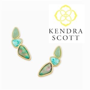 Kendra Scott Ivy Ear Climbers in Sea Green Mix